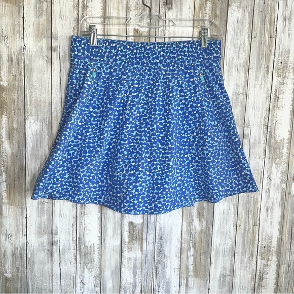 Talbots T by Talbots Blue Graphic Blossoms Skort - Picture 2 of 6